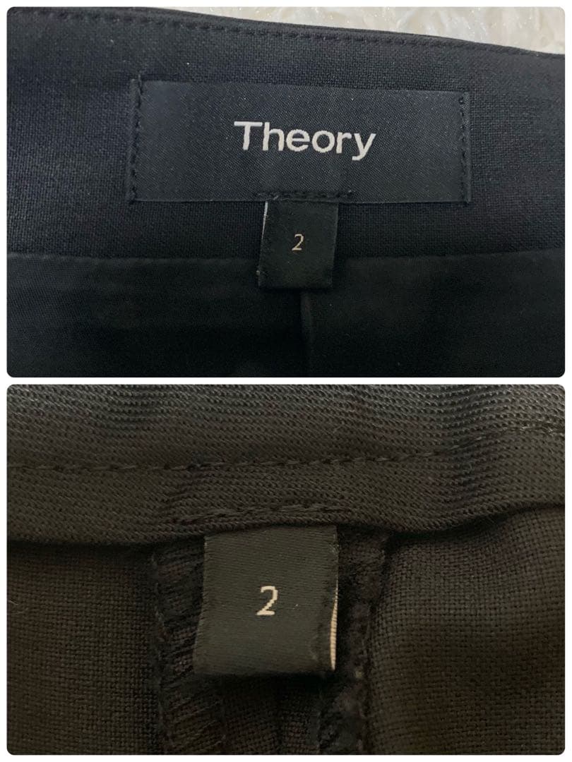 【美品】セオリー　現行　2 パンツスーツ　ブラック　ノーカラー　セットアップ