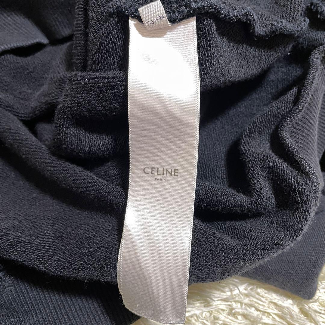 セリーヌ ルーズ フーディー プルオーバー パーカー 紐ロゴ サイズL