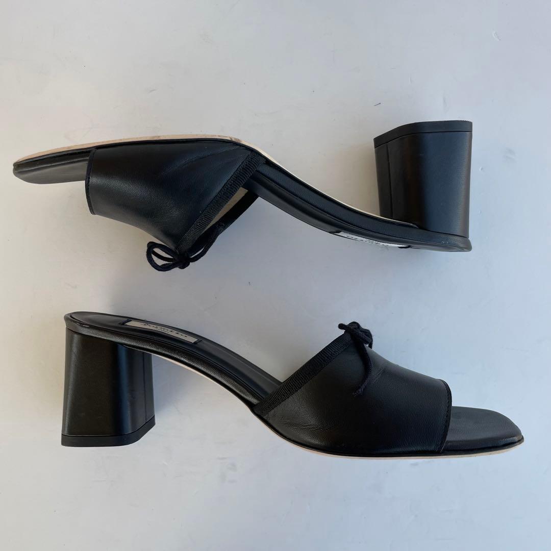 超美品☆Repetto サンダル 本革 リボン 黒　1227T 24.5cm