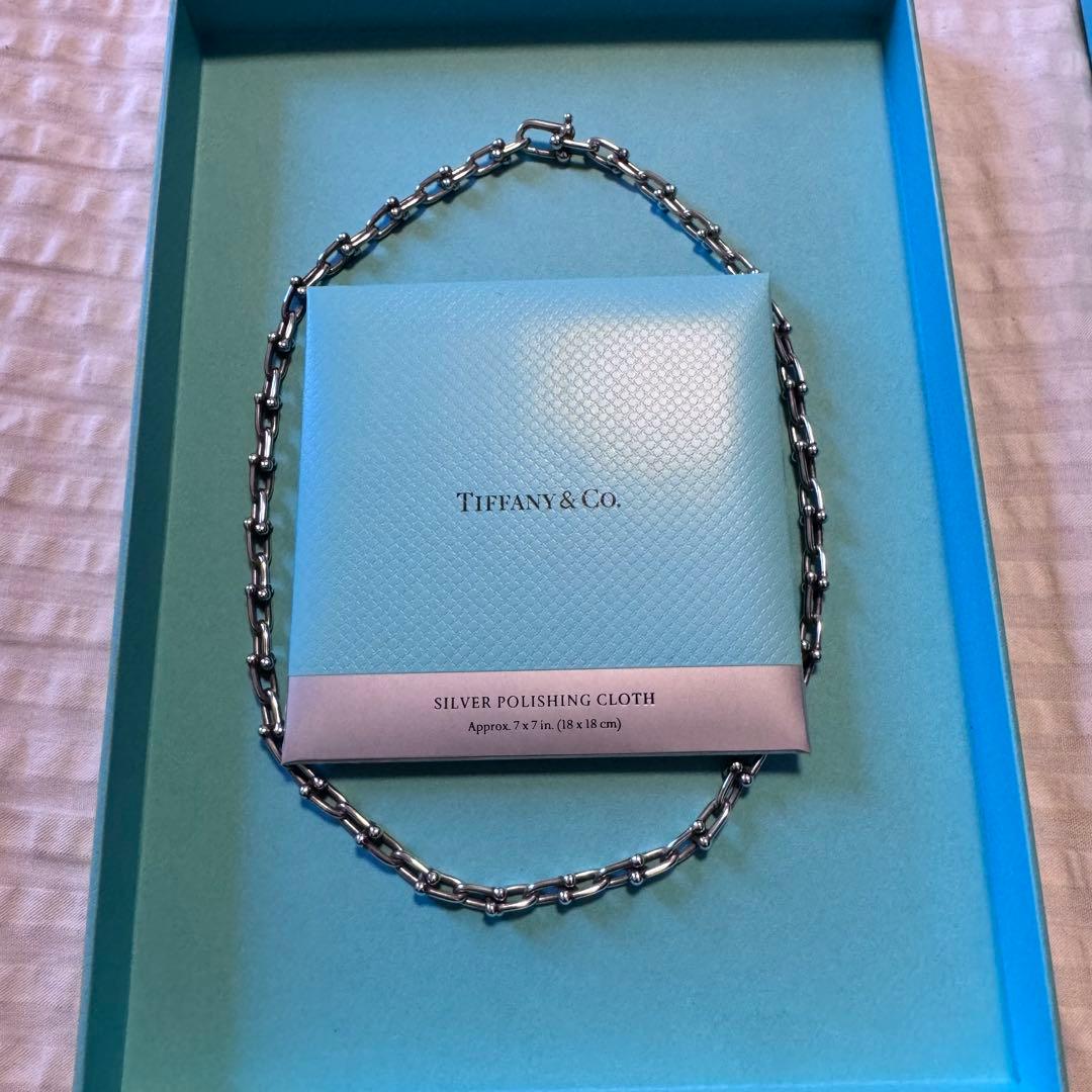 《美品》Tiffany ハードウェアネックレス スモールリンク シルバー 925
