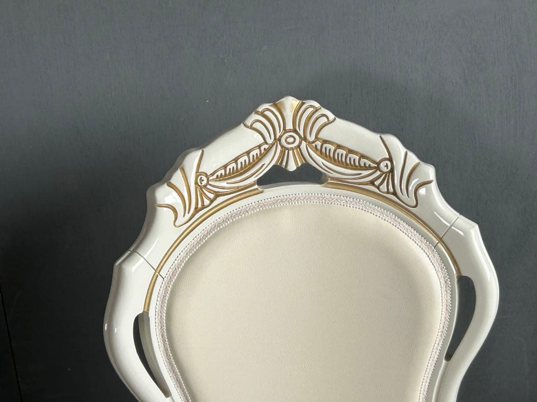 ②イタリア　ヨーロピアン　ヨーロッパ　猫脚　シンプル　ホワイトチェア　2脚YZ