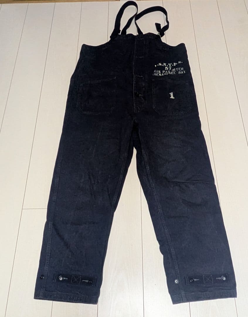 コリンボ COLIMBO ビブ オーバーオール 先染めヘリンボーンXLステンシル