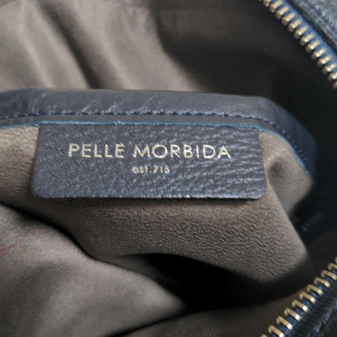 PELLE MORBIDA ペッレモルビダ ショルダーバッグ レザー ネイビー