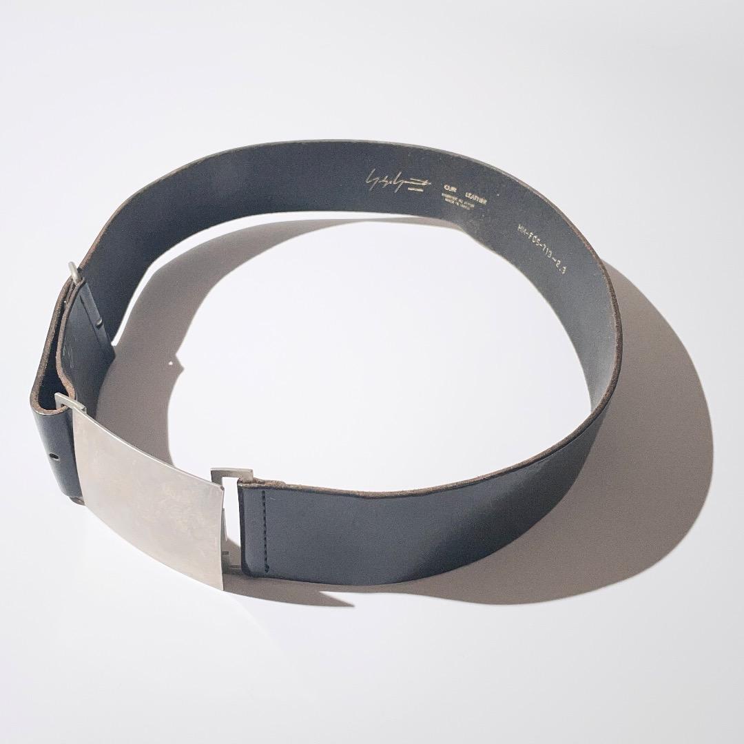 Yohji Yamamoto POUR HOMME シルバーバックルレザーベルト