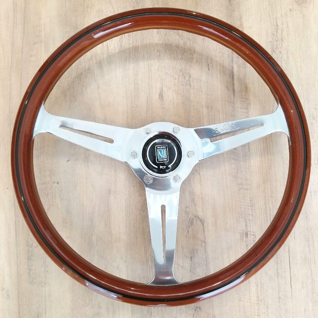 NARDI★ナルディクラシックウッドポリッシュステアリング/【当時物】37Φ