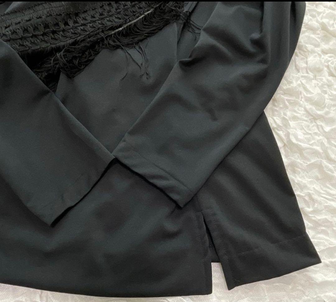 LUNA MATTINO ブラック フリンジショール