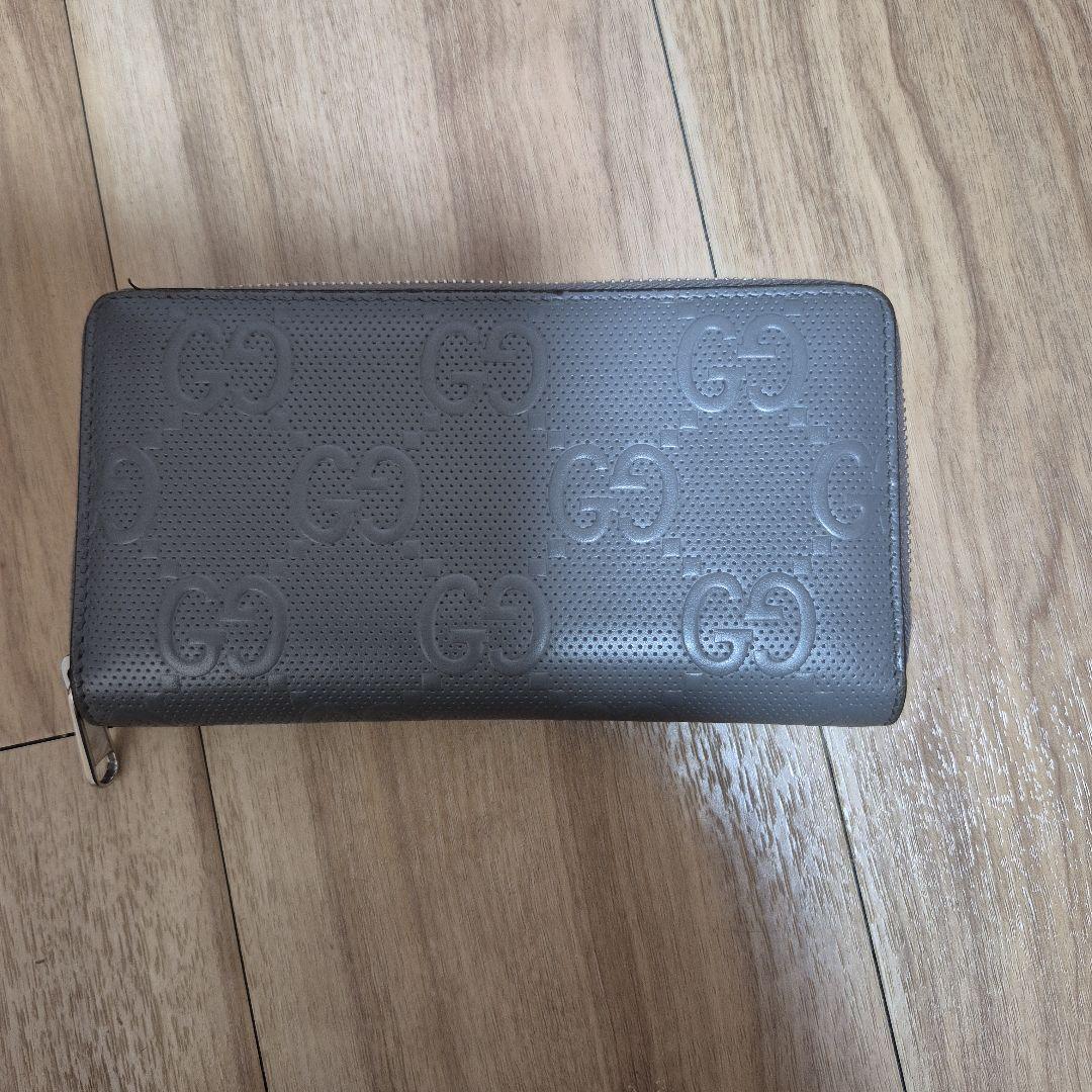 GUCCI グレー 長財布 GGパターン