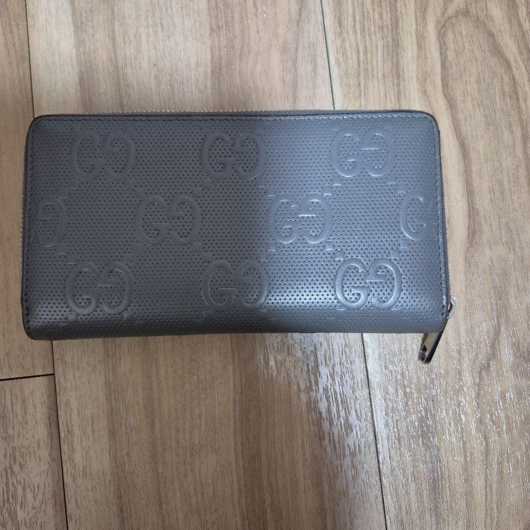 GUCCI グレー 長財布 GGパターン