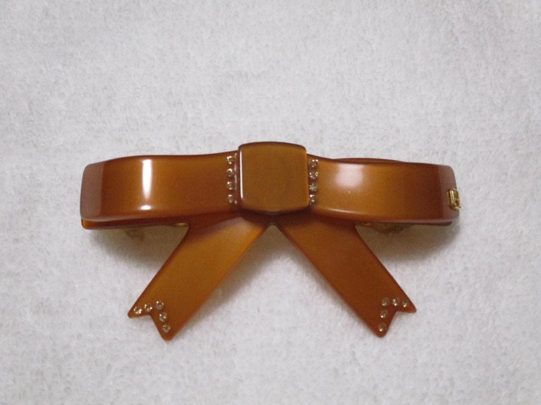 お値下げ不可　未使用自宅保管　アレクサンドルドゥパリ　リボンバレッタ　赤茶