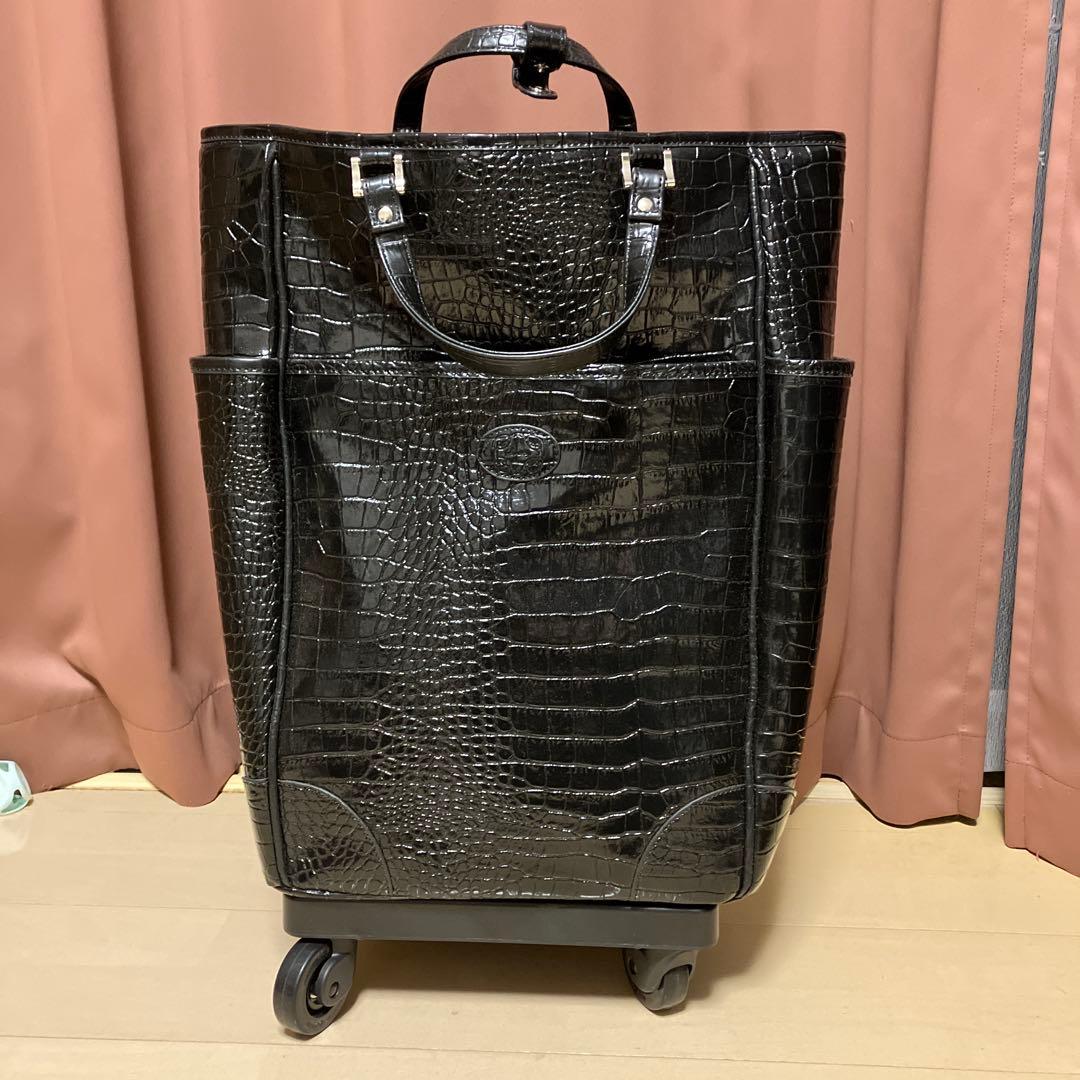 swany スワニー キャリーバッグ クロコ 型押し ブラック