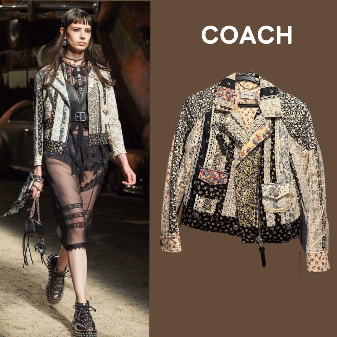 sweetluck coach 花柄 パッチワーク 中綿 ライダース