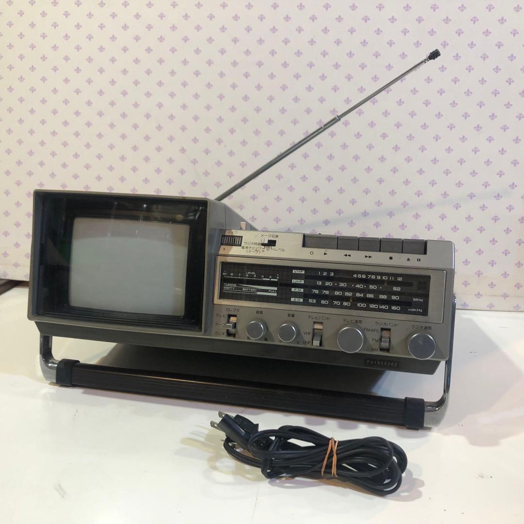 National TH6-X30 ブラウン管TV付 ラジカセ 通電確認済み