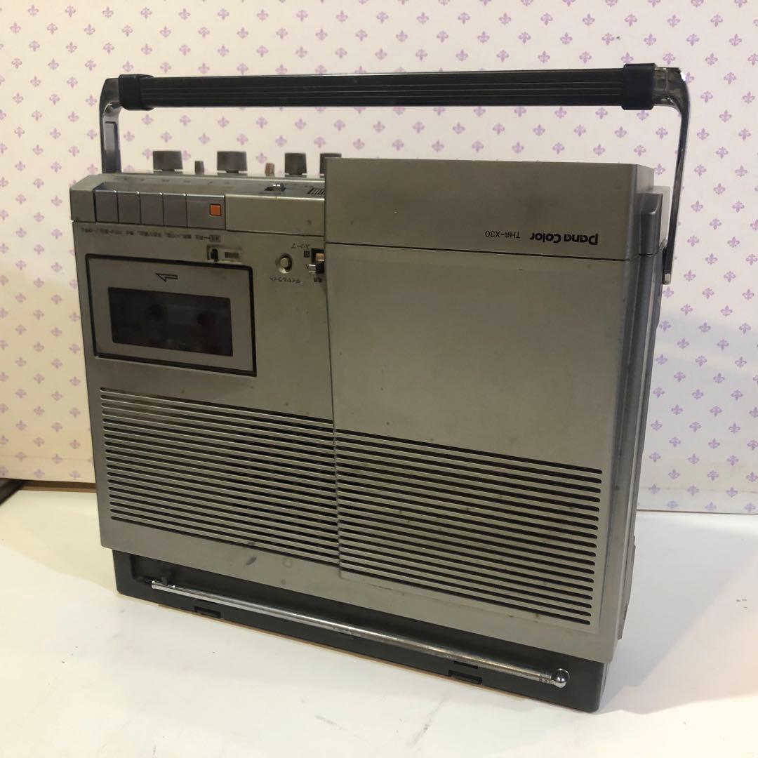 National TH6-X30 ブラウン管TV付 ラジカセ 通電確認済み