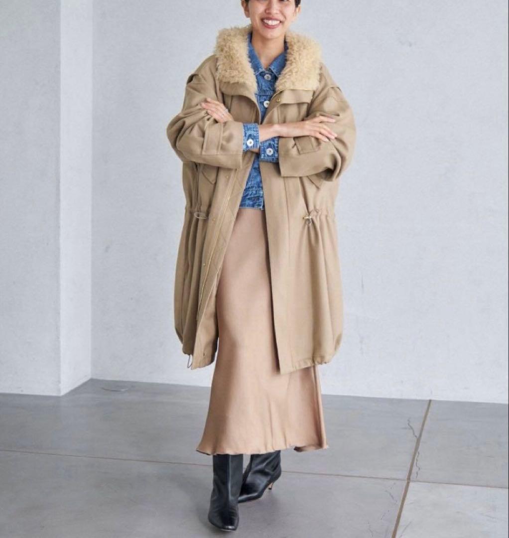 【タグ付新品】IENA24AW定価72,600円ウールモッズコートベージュ38