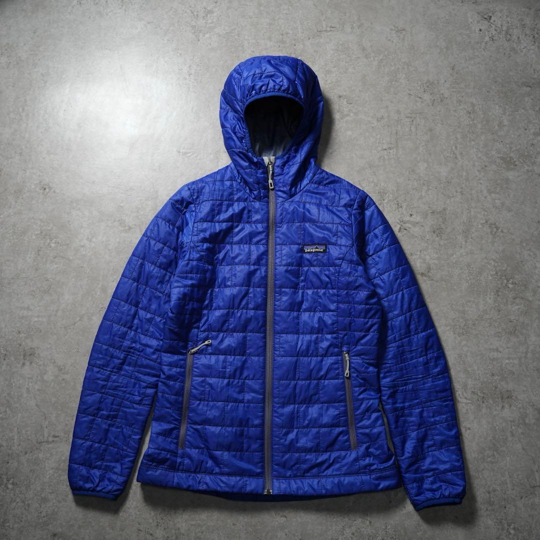 Patagonia ナノパフフーディ レディース ブルー