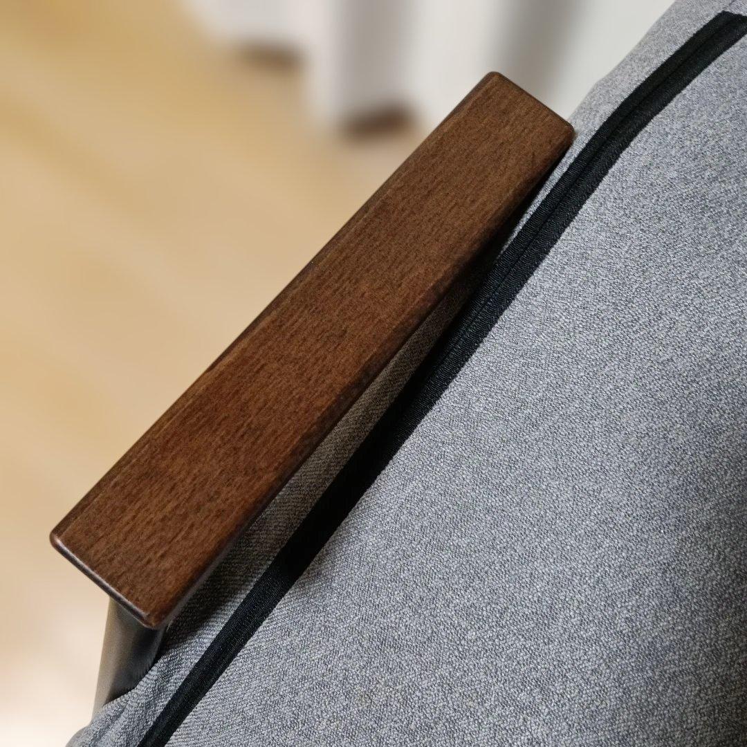 リクライニング機能付き　グレー　ソファ　一人掛けチェア