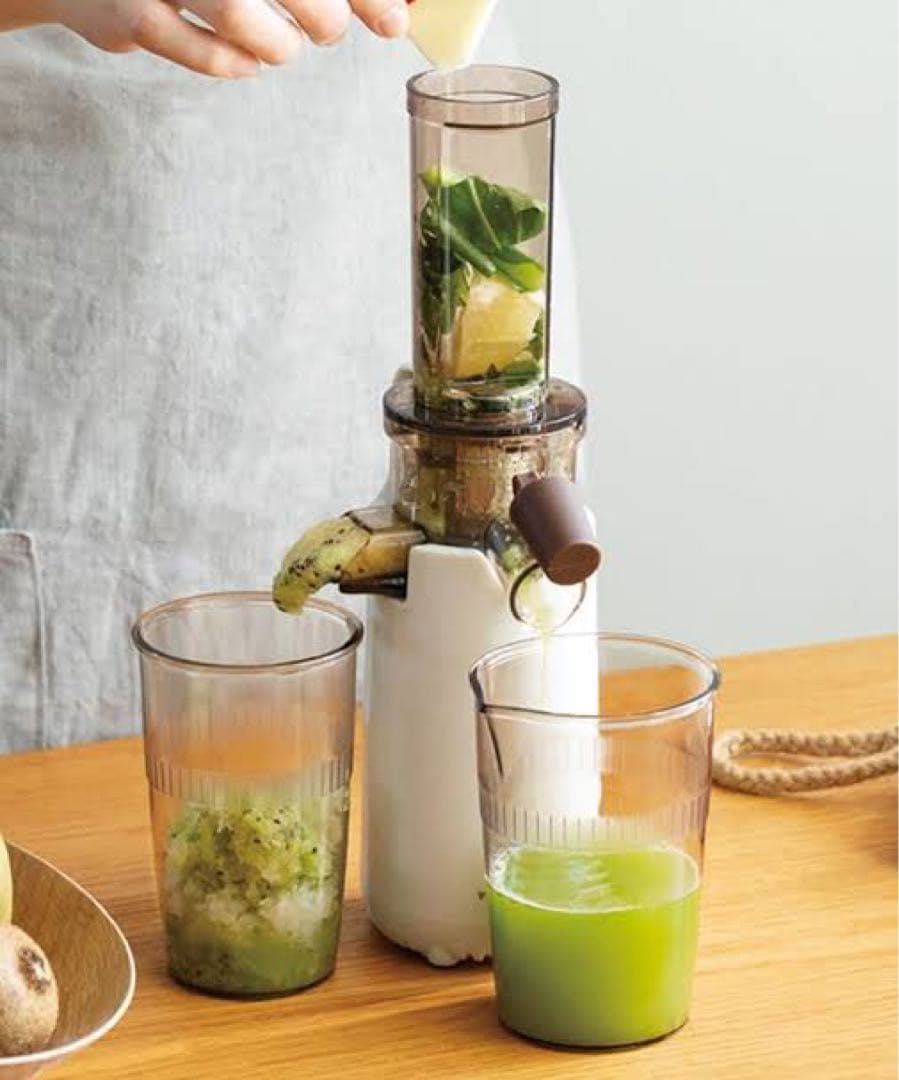 美品 レコルト コールドプレスジューサー 白 タオル掛け ステンレス セット