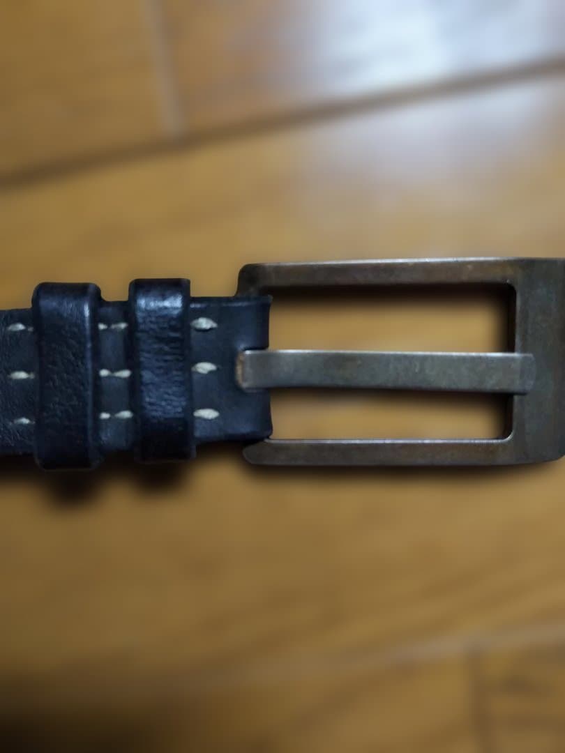 黒レザー ベルト メタルバックル アタッチメント