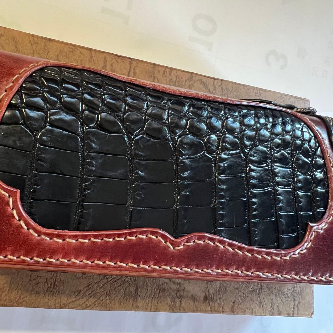 フラットヘッド クロコダイル コードバン 長財布 ウォレット ストックバーグ
