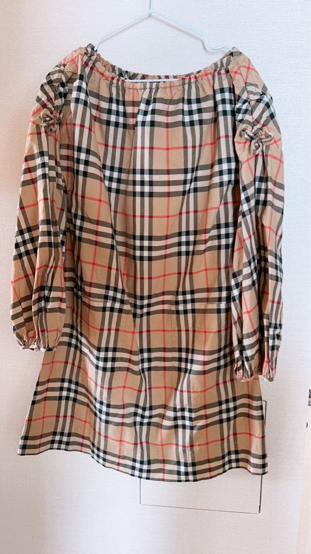 バーバリー　チェック柄 七分袖　長袖　ワンピース 8Y 128cm