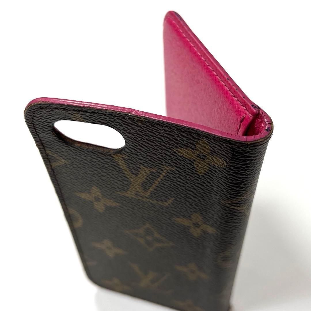 【正規品】ルイヴィトン　モノグラム　フォリオ　iPhone8 手帳型カバー