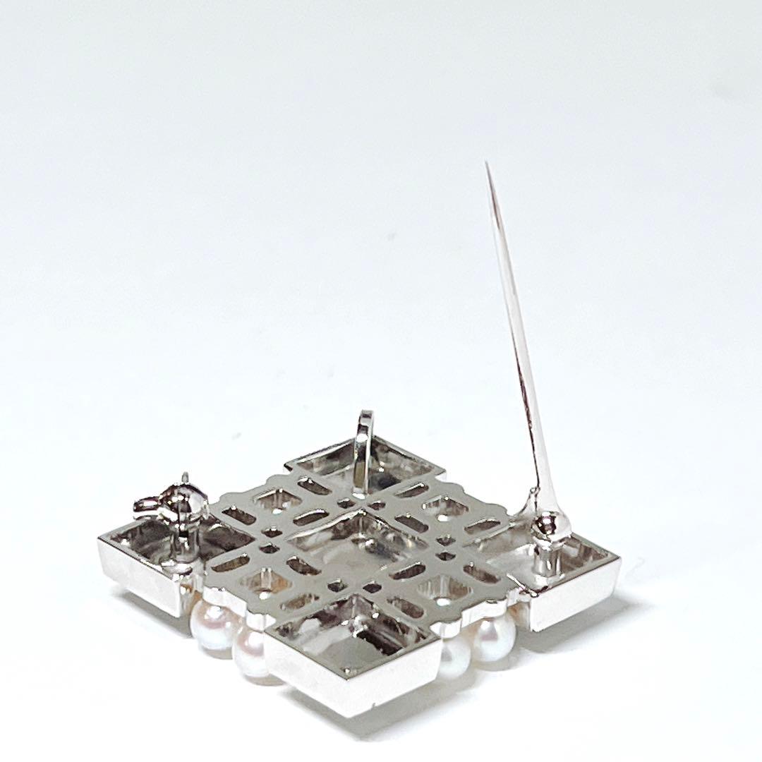 美品✨MIKIMOTOミキモト ベビーパール　ブローチ　ネックレス　スクエア