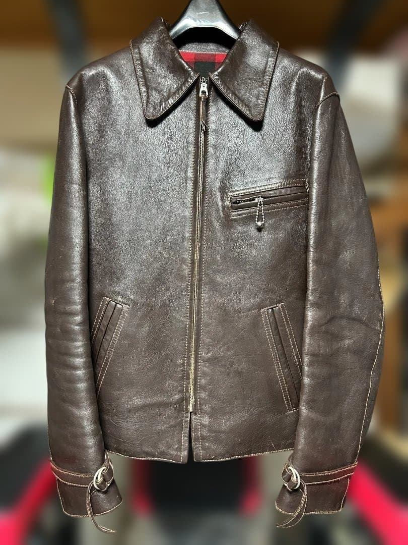 High Notch（ハイノッチ）ホースハイド レザーイダース 古着 38