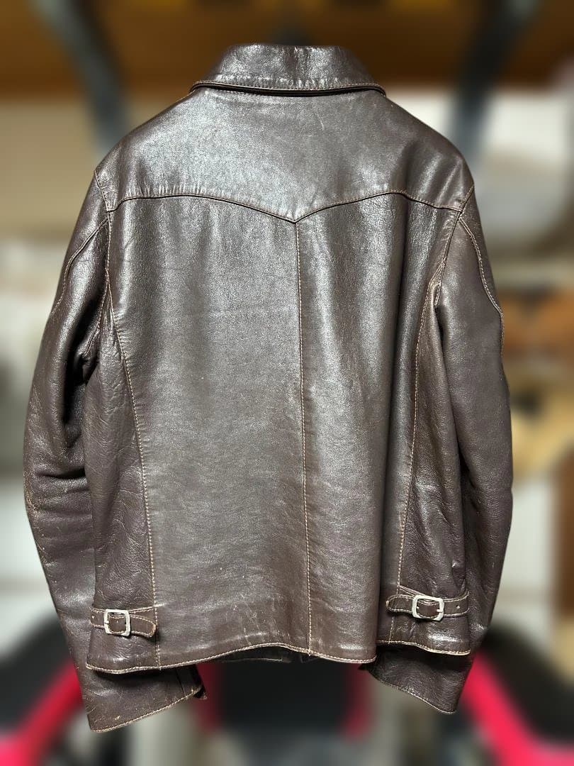 High Notch（ハイノッチ）ホースハイド レザーイダース 古着 38