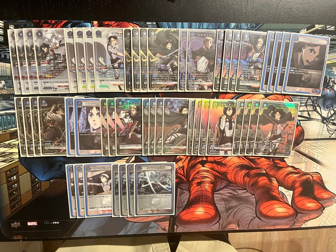 ユニオンアリーナ　進撃の巨人　リヴァイ エルヴィン 青デッキ フルパラ