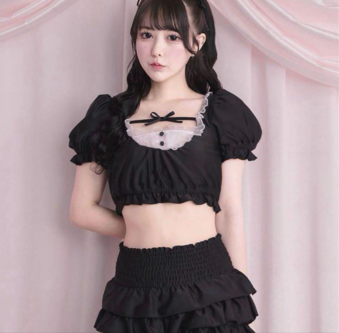 pium 水着 ドーリーフリルセパレートスイムウェア ブラック