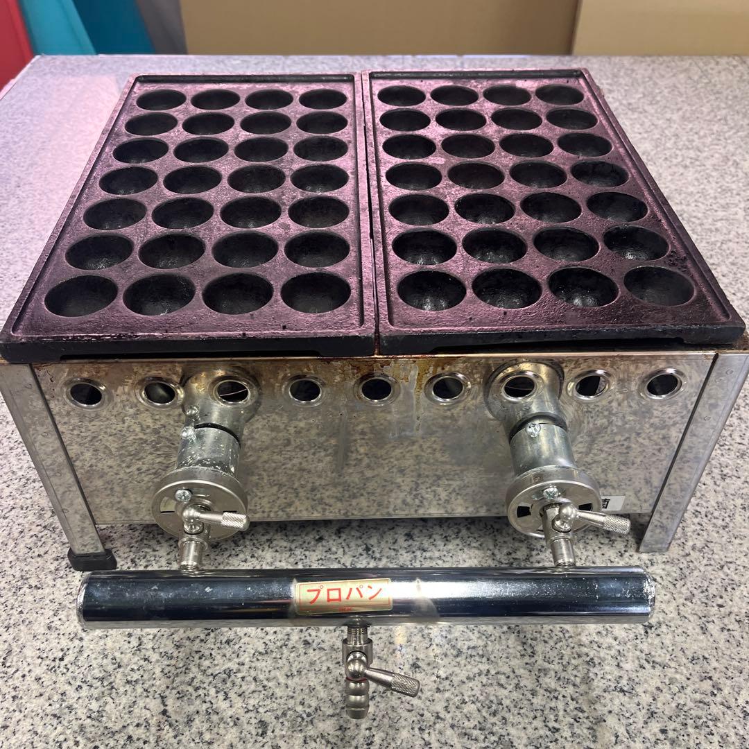 IKK プロパン たこ焼き器 28穴×2連 LPガス 鉄鋳物 業務用 格安