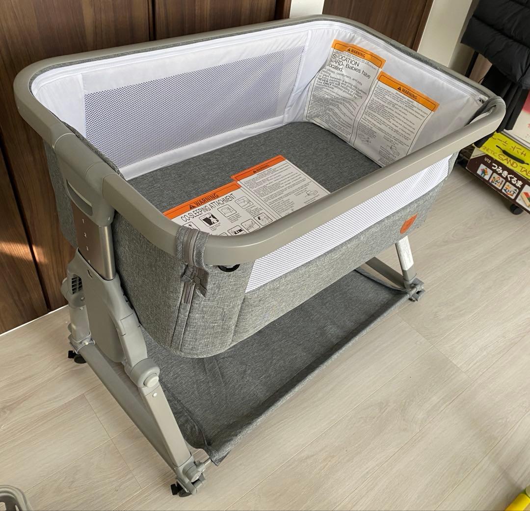 【新品同様•美品】ベビーベッド　折りたたみ　ワゴン　組立不要