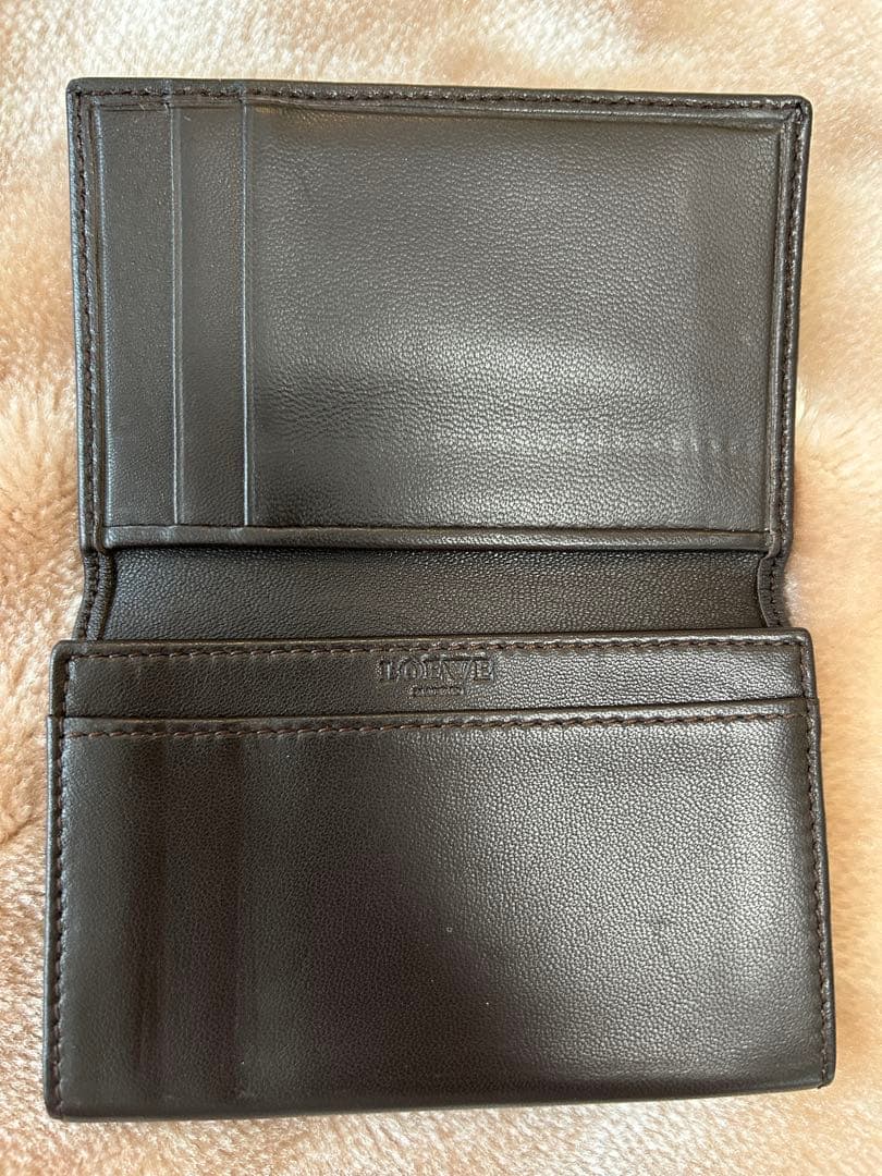 LOEWEロエベ名刺入れカードケースユニセックスレディースメンズ焦げ茶色系DBR