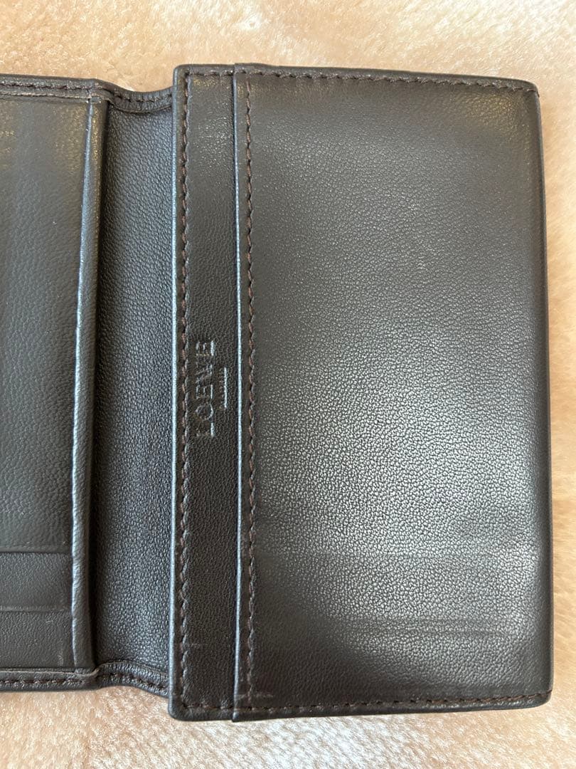 LOEWEロエベ名刺入れカードケースユニセックスレディースメンズ焦げ茶色系DBR