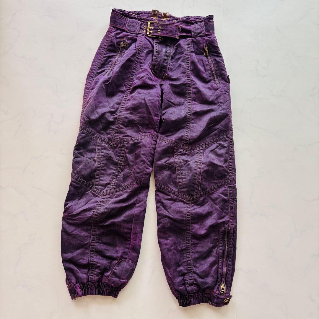 Y2K MEJATO スノーパンツ パープル 中綿入り M（A471）