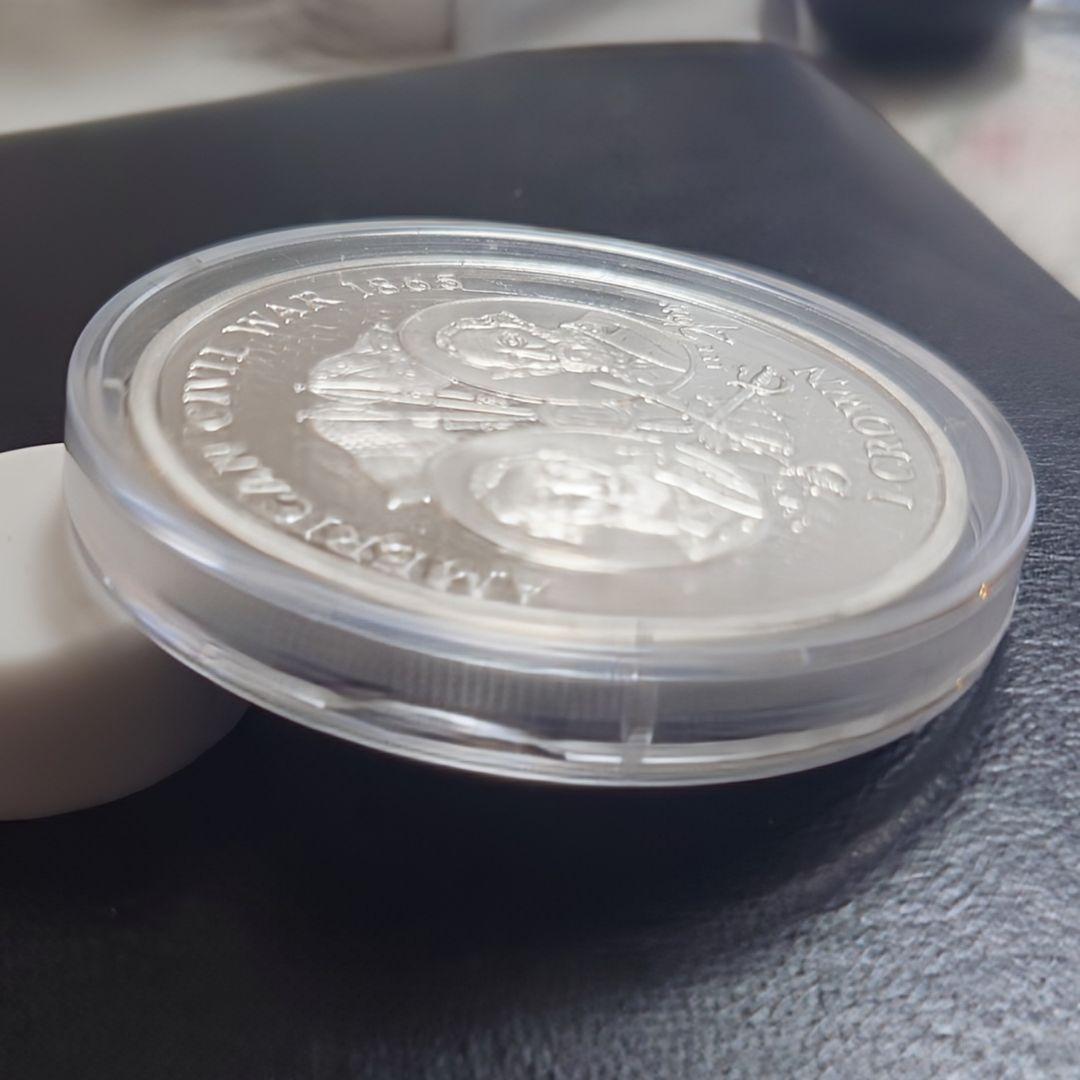 1999年 マン島銀貨 1クラウン アメリカ南北戦争記念銀貨 SV925 大型