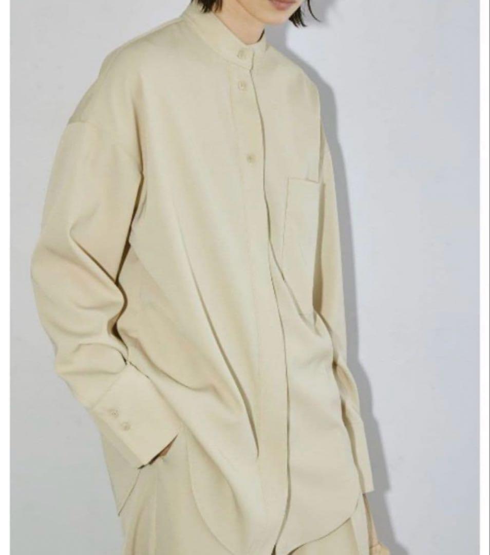 トゥデイフル　スタンドカラーツイルシャツ