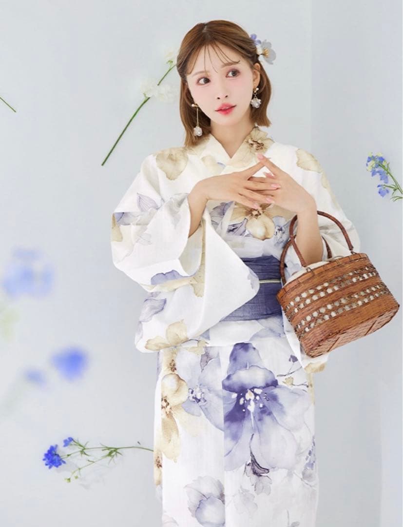 JEWELS ソフトモダンシアーフラワー浴衣