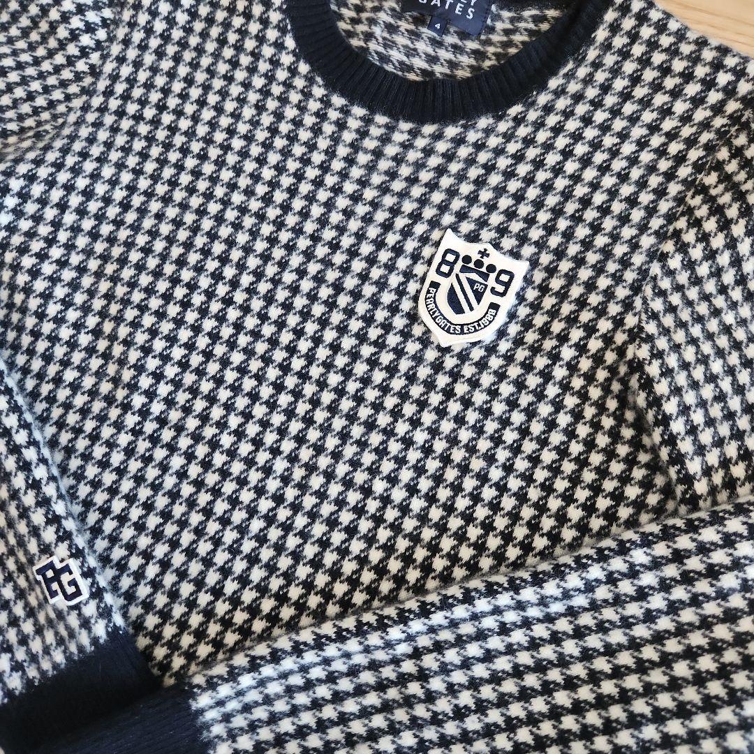 パーリーゲイツ 千鳥格子 カシミヤ混 ニット メンズ PEARLY GATES