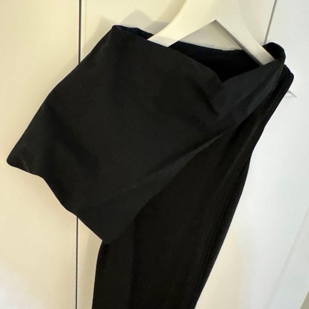 リックオウエンス 変形 ワンピース 切り替え シルク素材 黒色