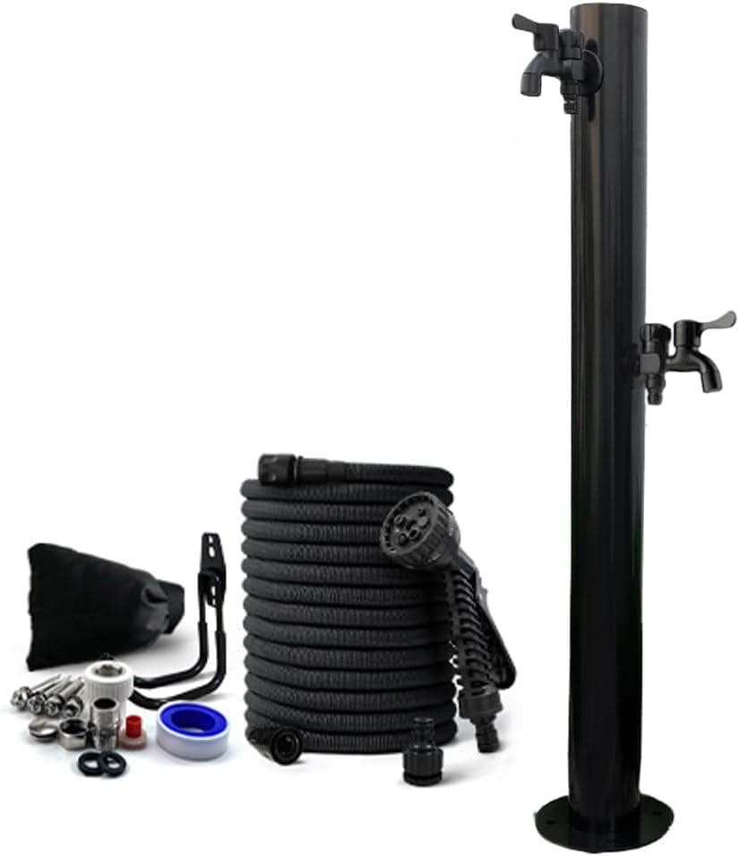 ステンレス鋼円形立水栓（蛇口：上C+下C） - 凍結防止屋外用水栓柱設置