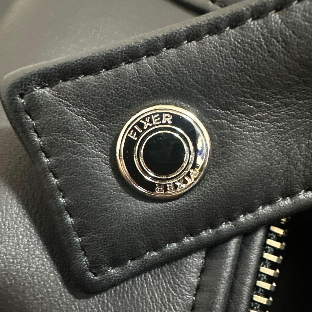 FIXER 黒レザーシングルライダースジャケット