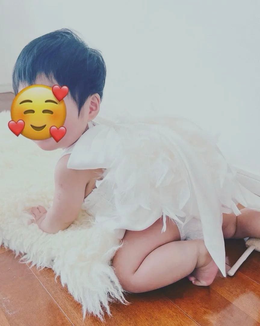 【90size】おしりふりふり　ロンパース ドレス