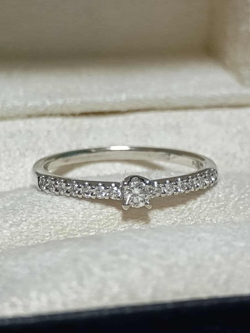 ヴァンドーム青山 Pt950 ダイヤモンド 一粒ダイヤ ハーフエタニティ リング