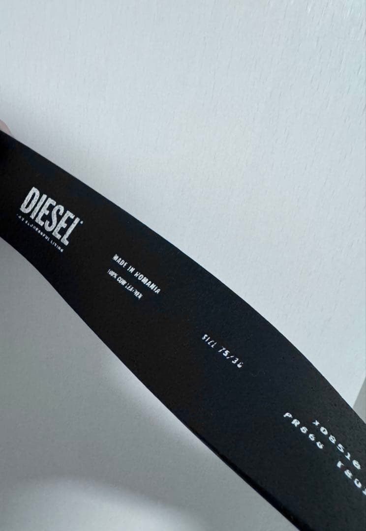 美品 DIESEL ブラック 本革 ベルト 75