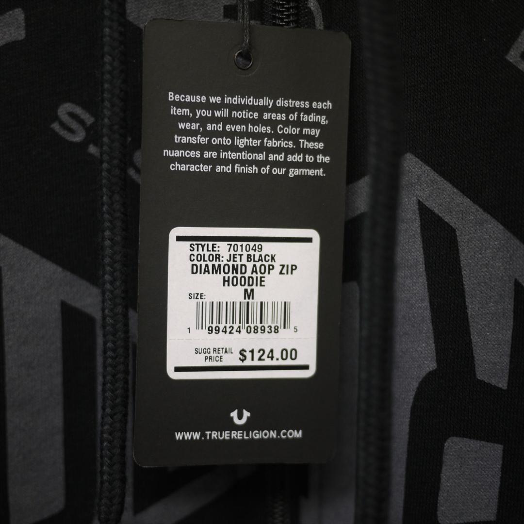 TRUE RELIGION トゥルーレリジョン フルジップ パーカー L 黒