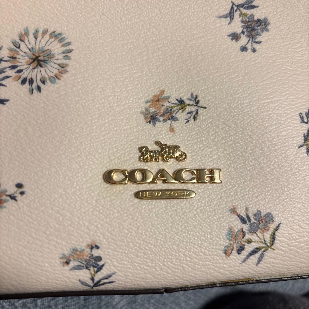 COACH ミニ チャーリー リュックサック 花柄 レザー アイボリー