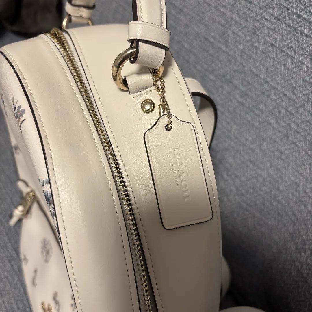 COACH ミニ チャーリー リュックサック 花柄 レザー アイボリー