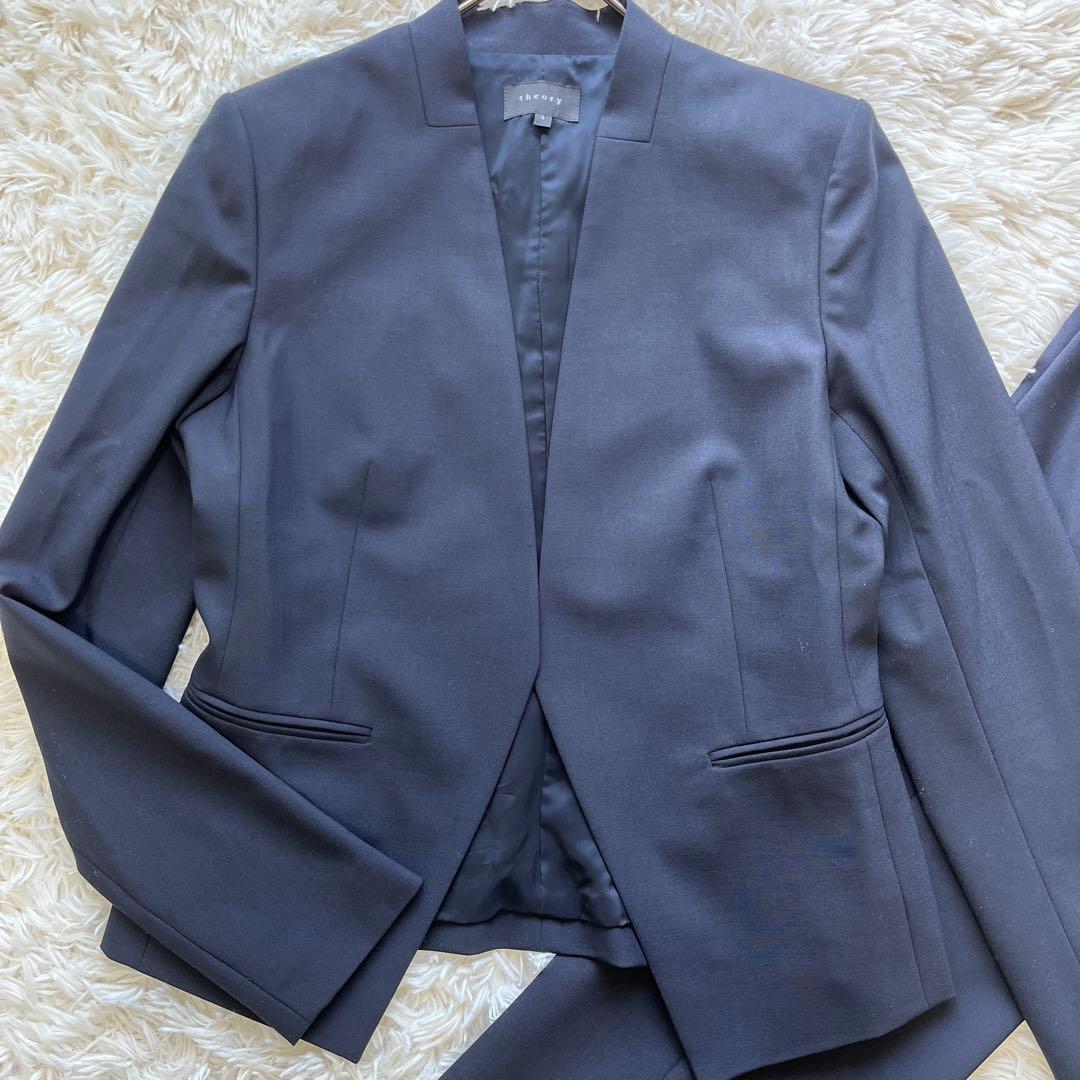 美品　セオリーtheory カラーレスJK　セットアップ　パンツスーツ L