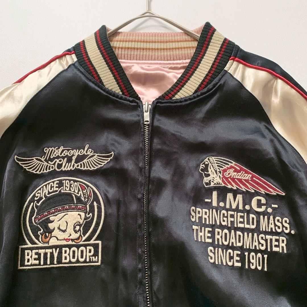 【またしち】インディアン×ベティブープ リバーシブル 刺繍 スカジャン